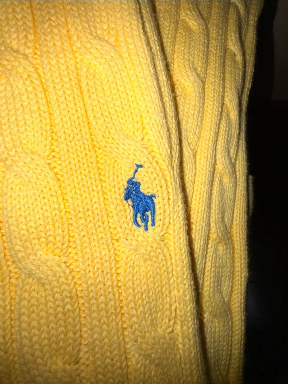 Ralph Lauren Kids Pale Yellow Cable Knit Wide-Leg Sweatpants